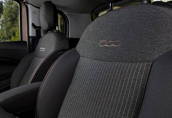 ICE AND BLACK MELANGE PINSTRIPE FABRIC SEATS